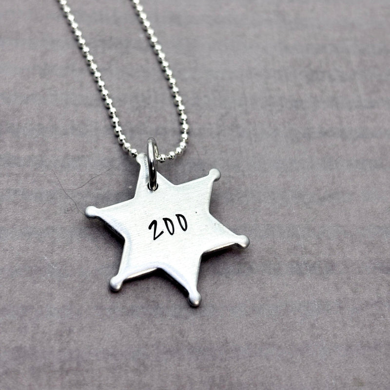 Sheriff star necklace personalized