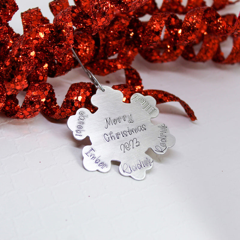 Personalized Snow Flake Christmas Ornament