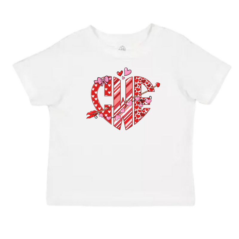 Personalized Valentine’s Day Monogram T-Shirt