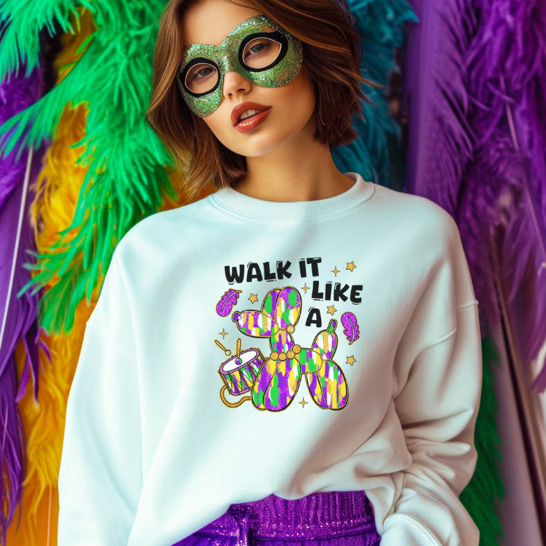 Walk it Like a Dog Mardi Gras sweatshirt