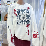 Halloween Blood Spatter Horror Friends Coquette Sweatshirt – Limited Edition
