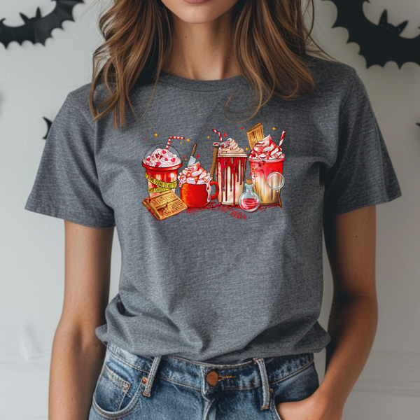Killer Drinks Halloween T-Shirt, Spooky Bloody Cocoa Graphic Tee