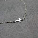 hammered cross necklace