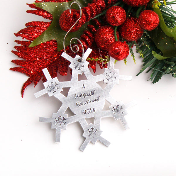 Large snowflake ornament personalized