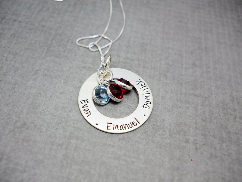 personalized washer necklace
