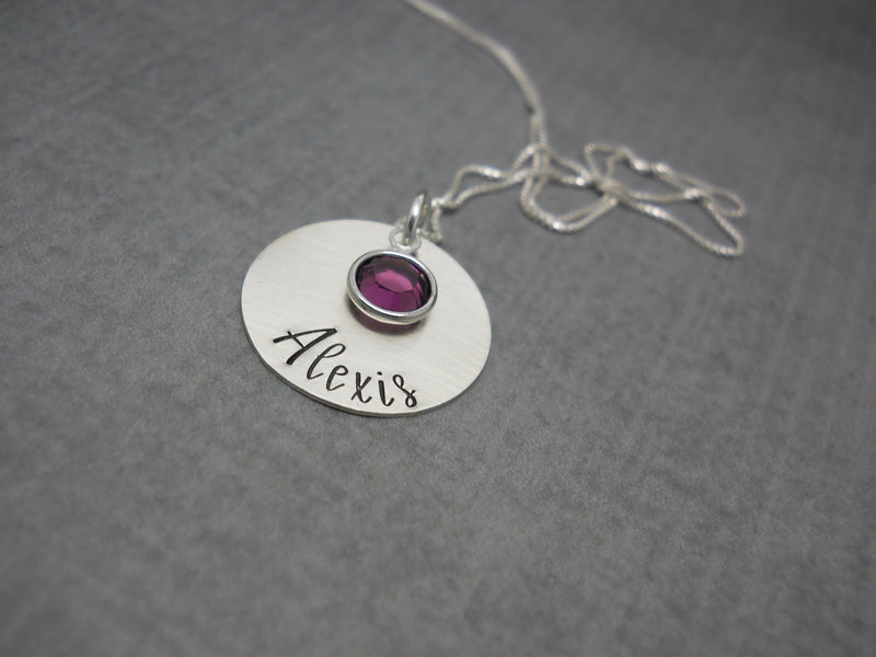 Personalized Name Necklace, Sterling Silver, flat lay