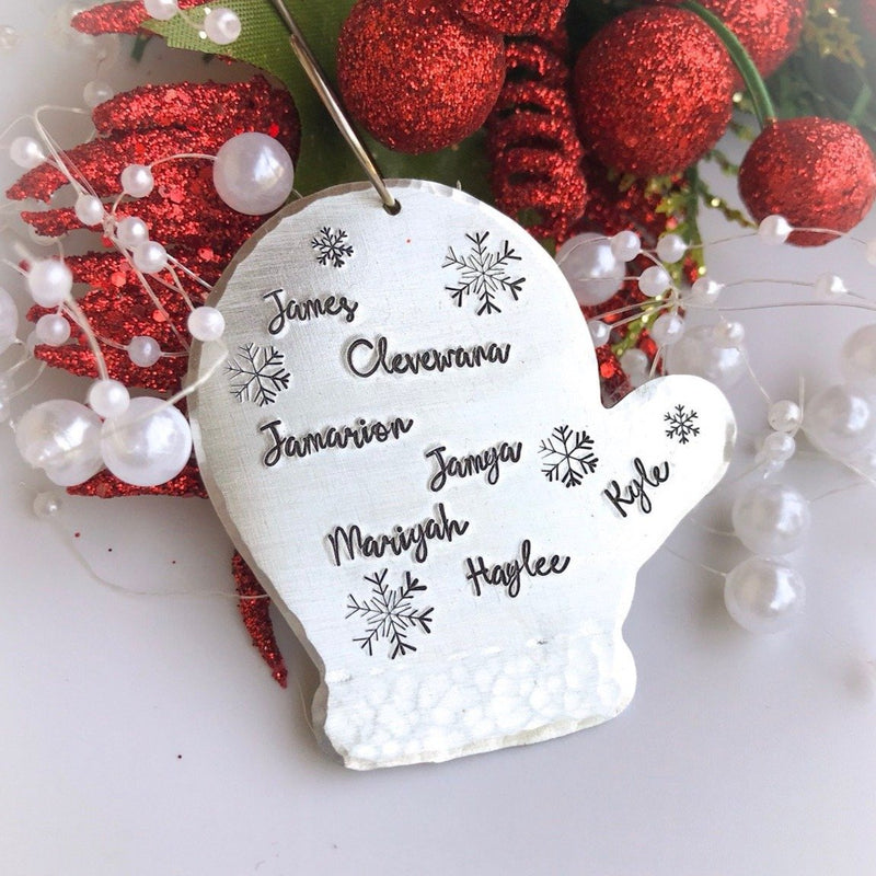 personalized Christmas ornament, glove ornament