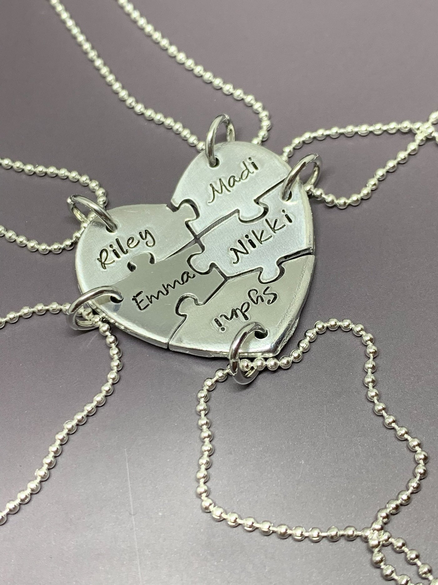 Best Friends Heart Puzzle Necklace 5 Piece Set | Puzzle Necklace