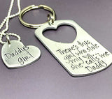 There's this girl who stole my heart key chain set, daddy's girl