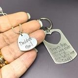 There's this girl who stole my heart key chain set, daddy's girl