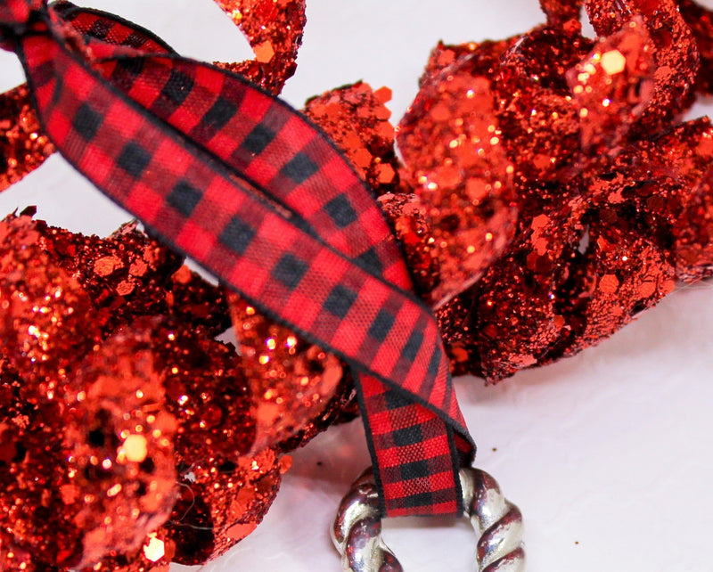 red & black buffalo check ribbon option