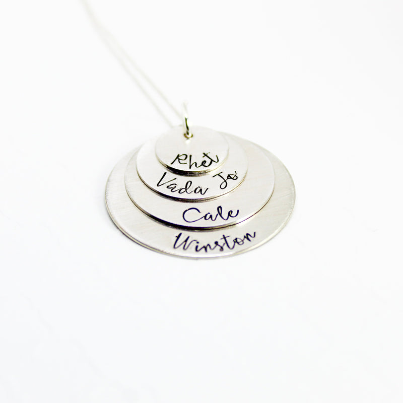 Custom 4 Layer Sterling Silver Name Necklace