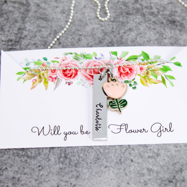 flower girl proposal necklace