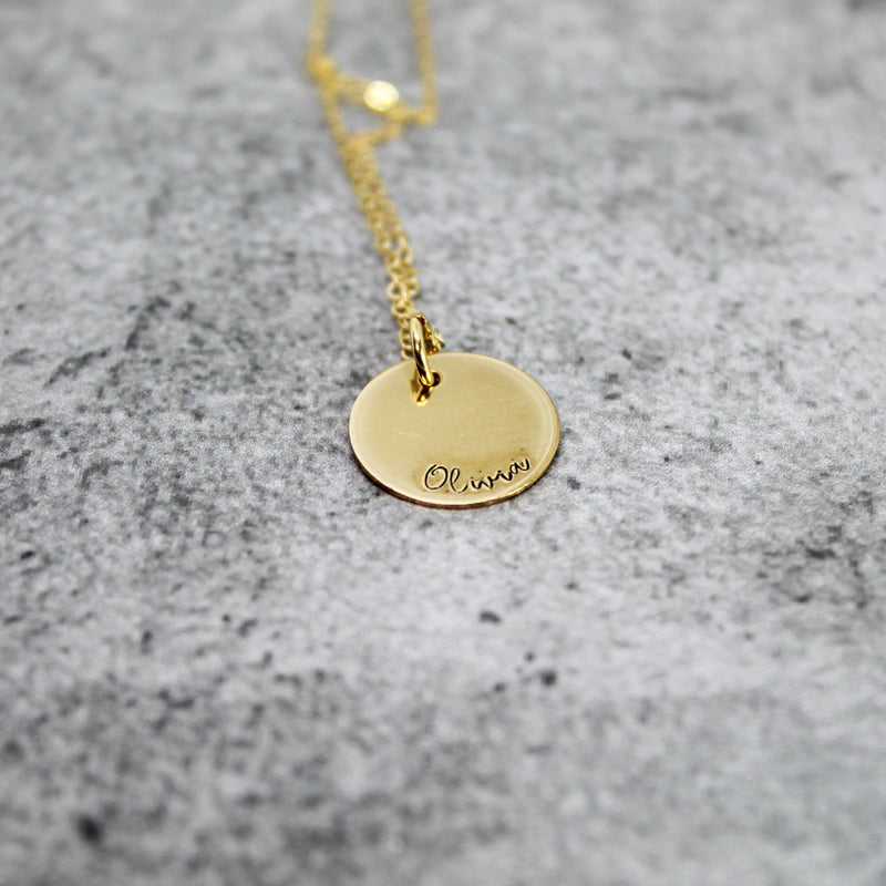 Bridesmaid Name Necklace, 14kt Gold Filled