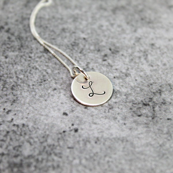 sterling silver initial necklace | bridesmaid gift