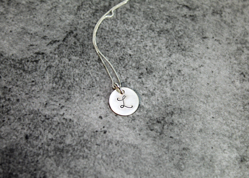 Sterling silver bridesmaid initial necklace, Bridesmaid gift