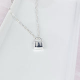 2.6 mm paperclip padlock necklace