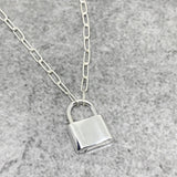2.6 mm paper clip padlock necklace