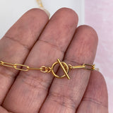 gold paperclip chain necklace size