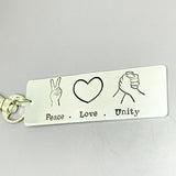 Peace Love Unity key chain