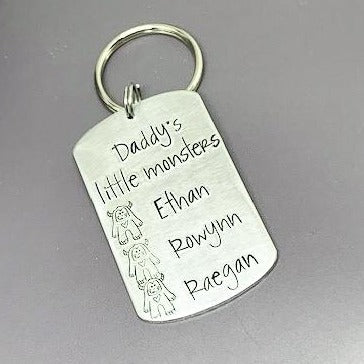 Daddy's little monsters key chain