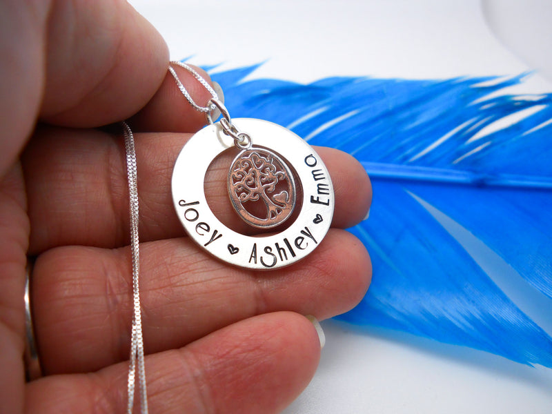 Mom necklace with kids names, Personalized family tree necklace - Sweet Tea & Jewelry