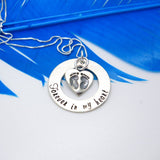 Forever in my heart memorial necklace, baby feet necklace - Delena Ciastko Designs