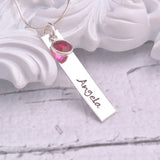 Hand Stamped Bar Name Necklace in Sterling Silver - DCDJewelry