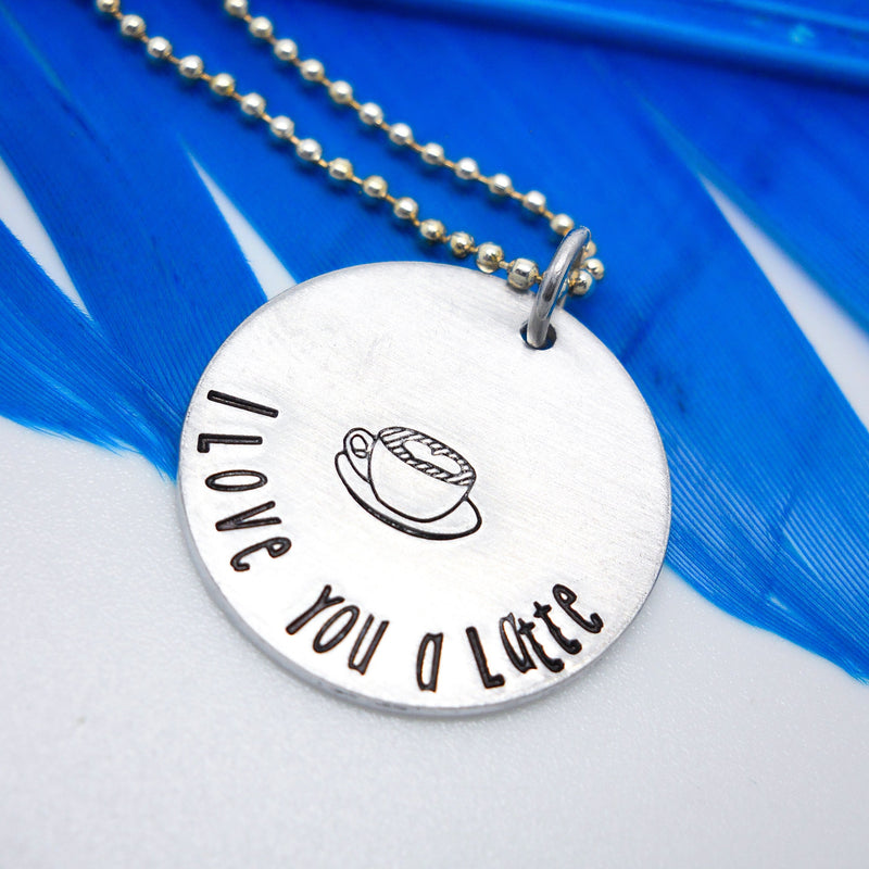 I Love You a Latte Necklace | Coffee Necklace