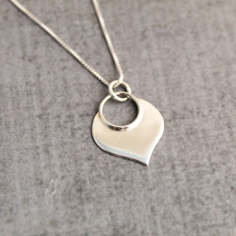 Sterling silver lotus petal necklace, yoga jewelry