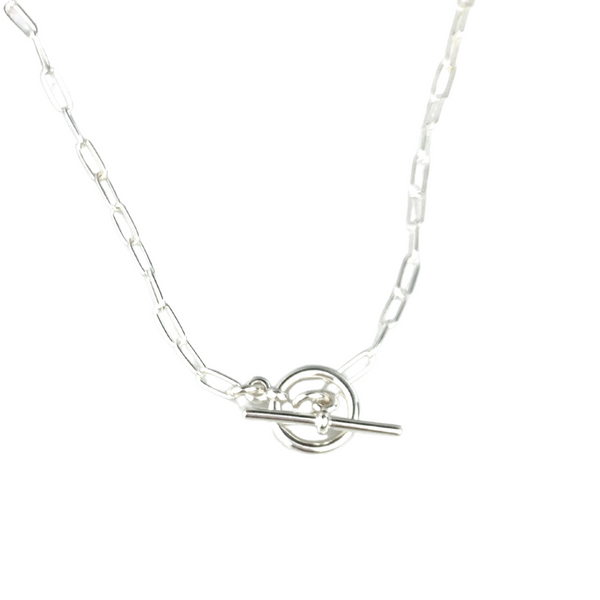 Sterling silver paperclip chain necklace