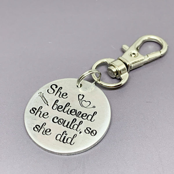 she believed she could so she did keychain